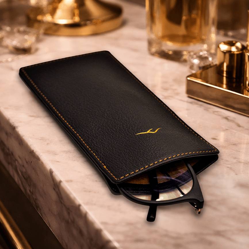 Camel Leather Eyeglasses Case - Cam-Ora