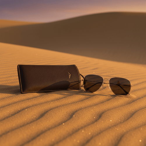 Camel Leather Eyeglasses Case - Cam-Ora