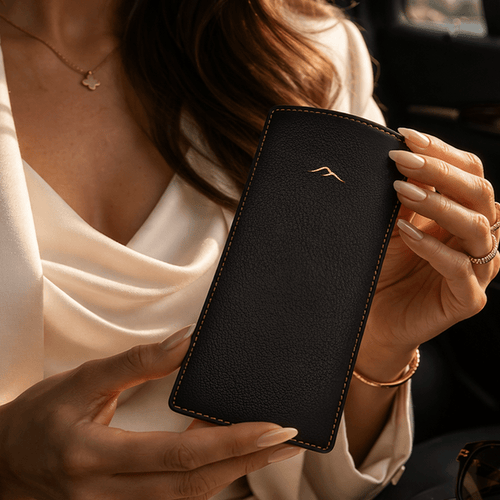 Camel Leather Eyeglasses Case - Cam-Ora